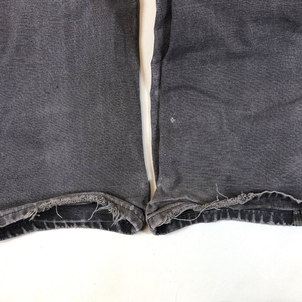 Carhartt B136 Gray Double Knee Carpenter Canvas Work Pant Distressed Tag 35x30 - Picture 5 of 9